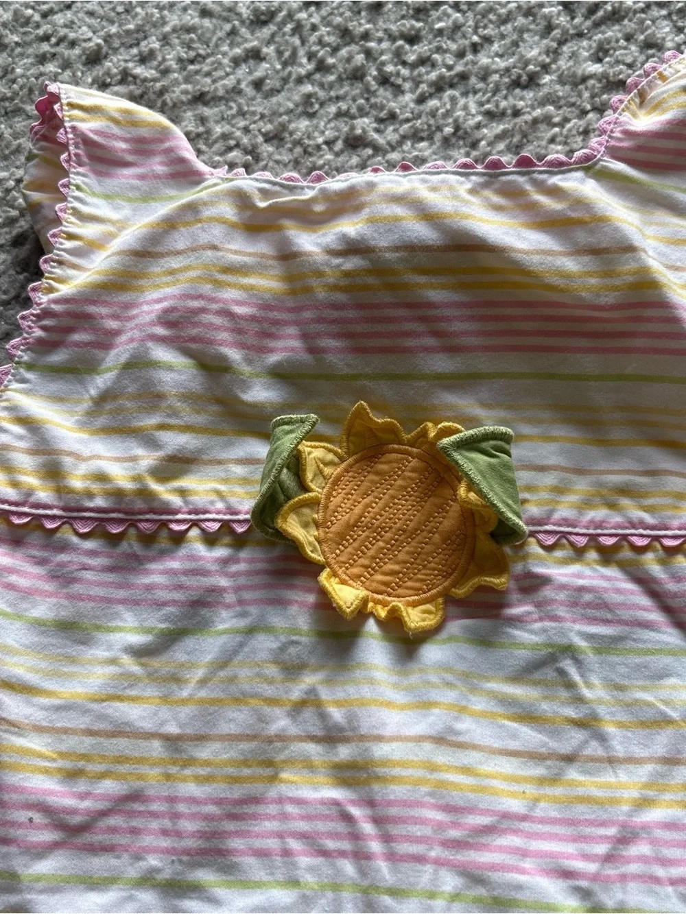 Vintage Gymboree Sunflower Fields Rick Rack top Size 10 Tank Striped